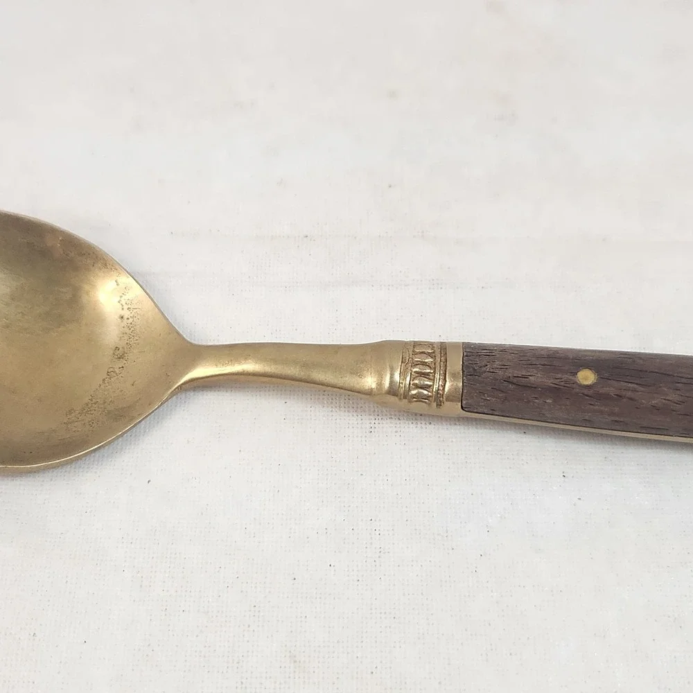 Pottery Barn antique bronze rosewood flatware Soup Spoon thailand